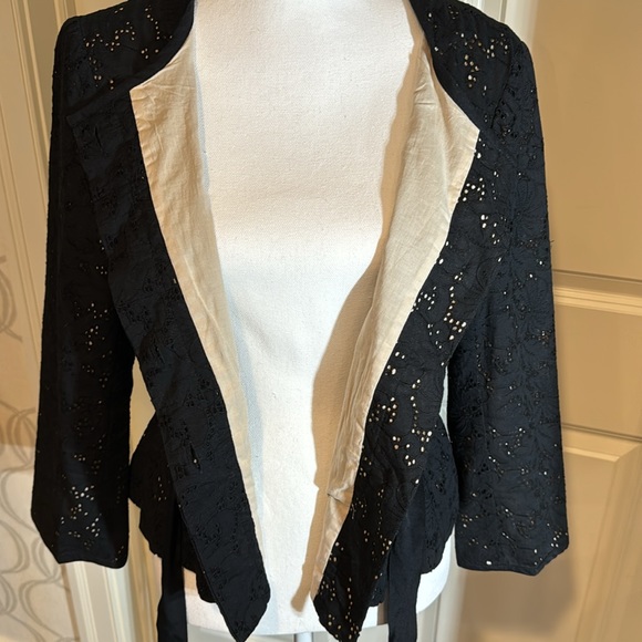 LOFT cutout belted blazer, black, 12P - Picture 8 of 14